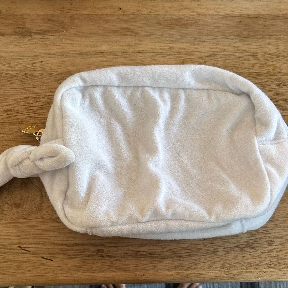 Stoney Clover Lane target white terry cloth travel bag plant interior cosmetics